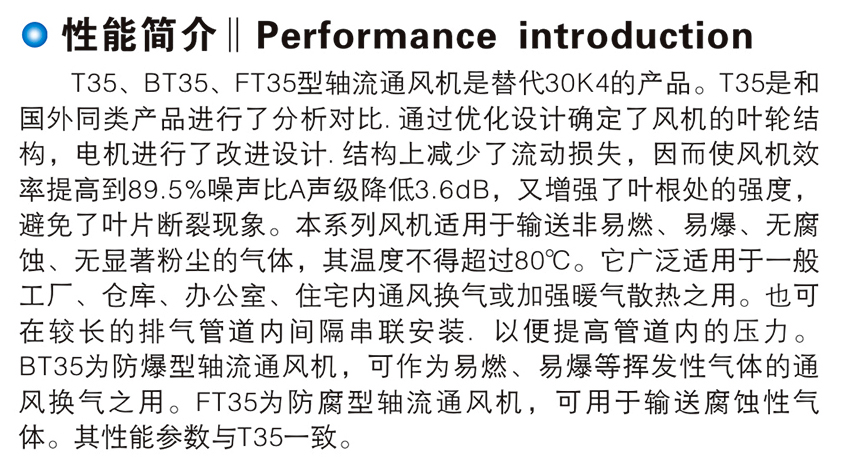 T35、BT35、FT35型低噪聲軸流風(fēng)機(jī)