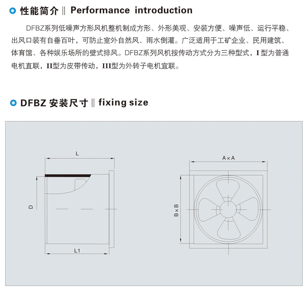 DFBZ系列低噪聲方形風(fēng)機(jī)